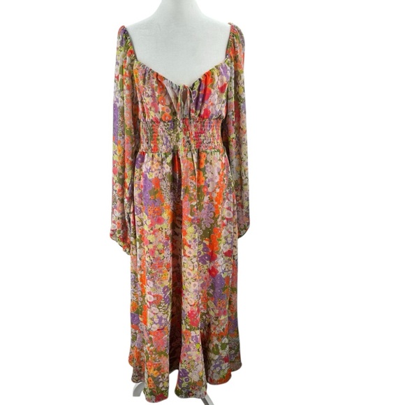 Hutch NWT McVie Floral Chiffon Midi Dress Size Medium - Picture 5 of 8